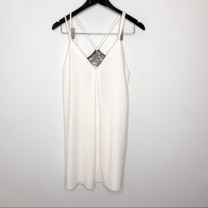 Alice & Olivia White Ivory Lace Silk Slip Sundress